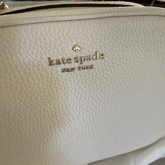 kate spade White Pebbled Leather Camera Crossbody with Gold Hardware - Picture 2 of 9